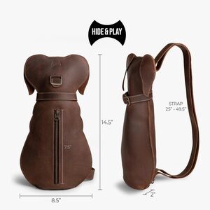 100% leather dog backpack